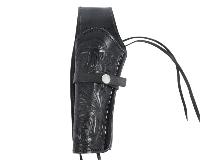 Western Justice Hand-Tooled Leather Holster, 6 inch, Black, Left Hand 