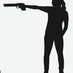 Olympic air pistol shooter silhouette