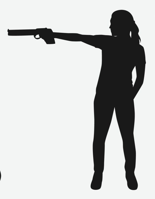 Olympic Air Pistol shooter silhouette 