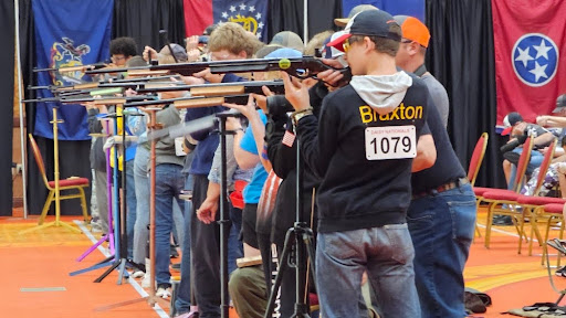 Daisy Nationals - line of contestants in standing position take their best shot in hope of winning.